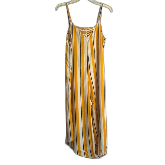 Ellen‎ Weaver NWT Spaghetti Strap Wide Leg Boho Striped Jumpsuit Size Small - Picture 2 of 12